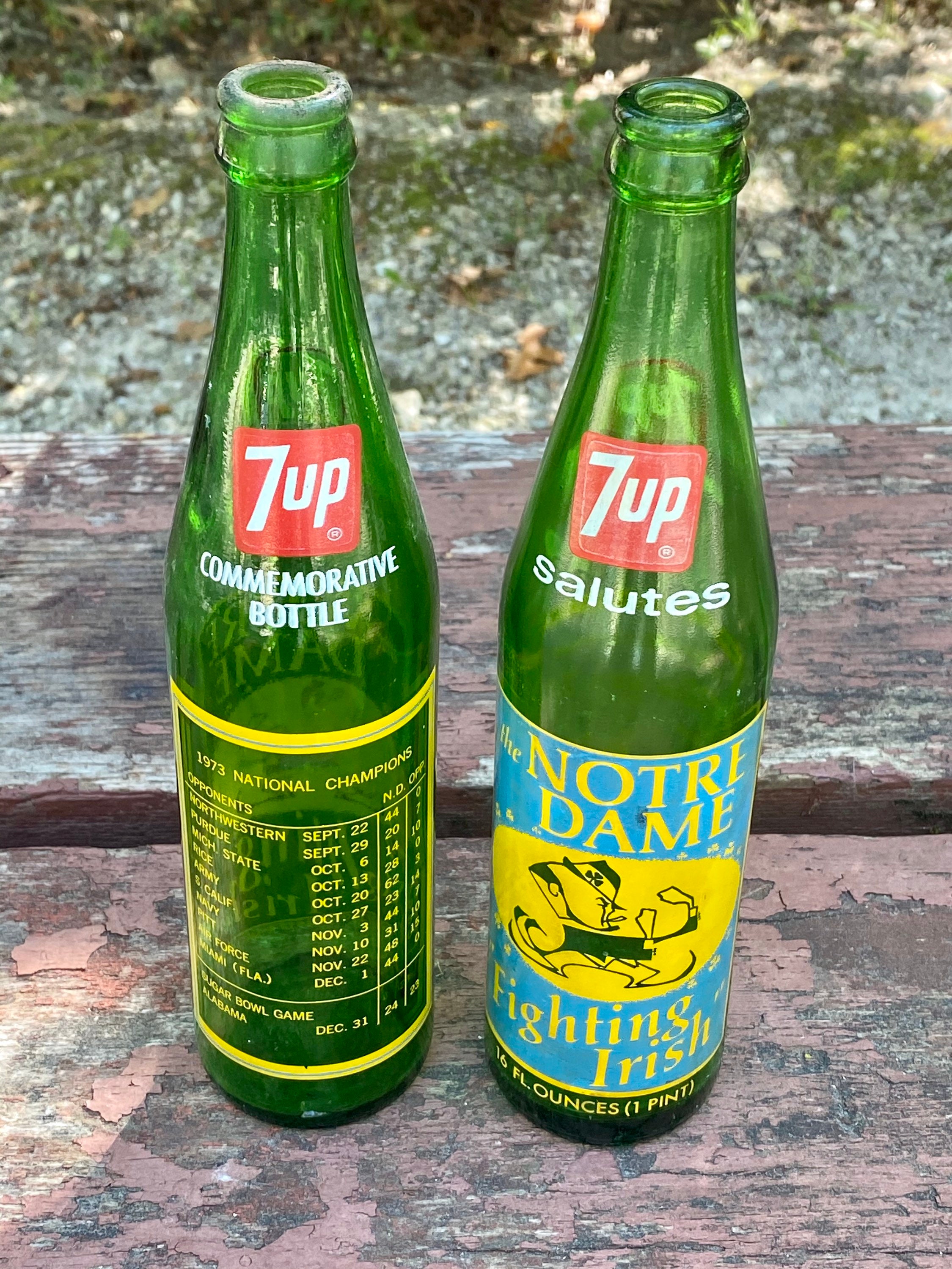 1973 Notre Dame 7up Football National Championship Bottle - Fighting