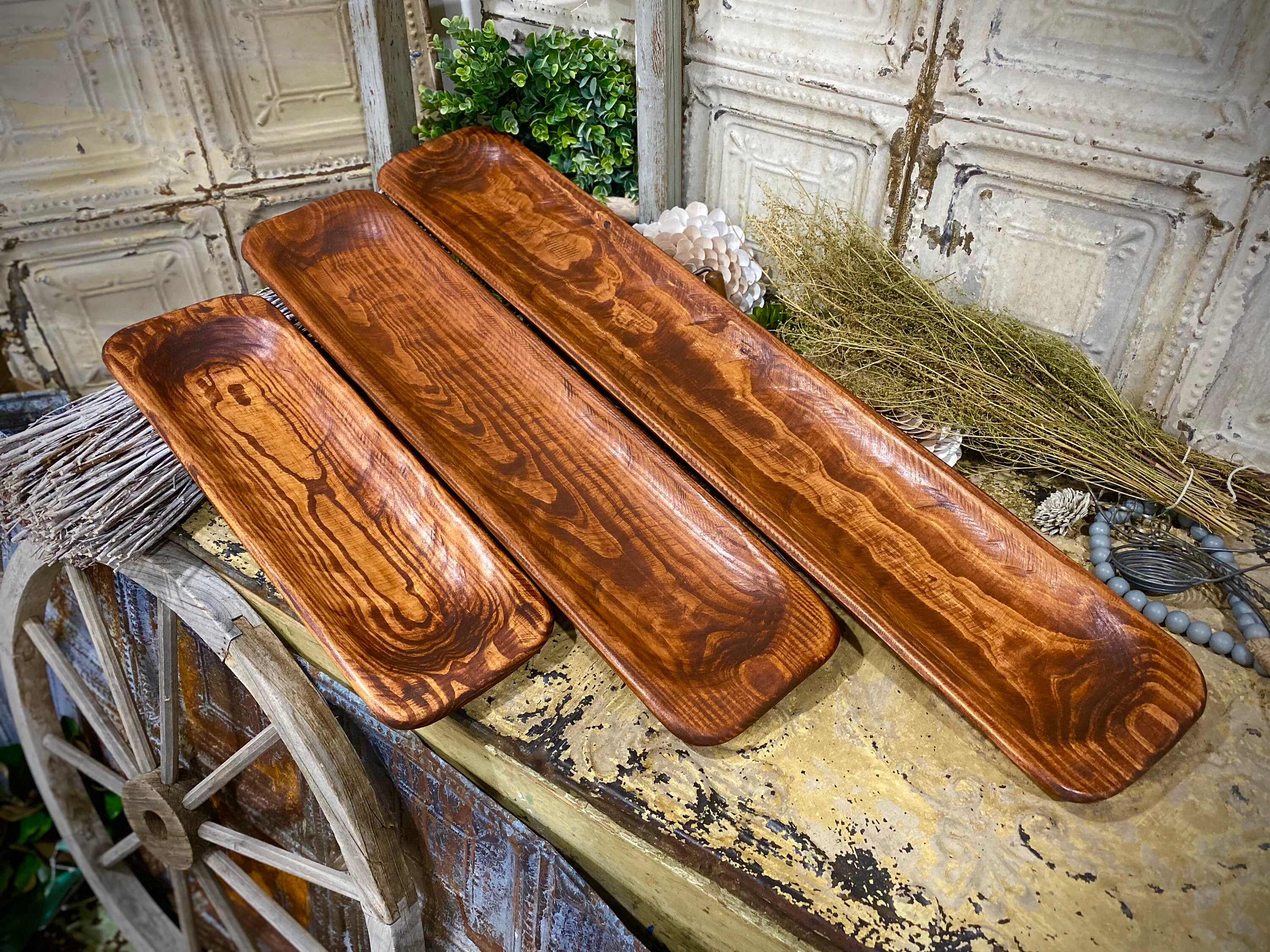 Hand Carved Bowl, 3 Sizes Available! Dough Bowl Food Safe Rustic Wood
