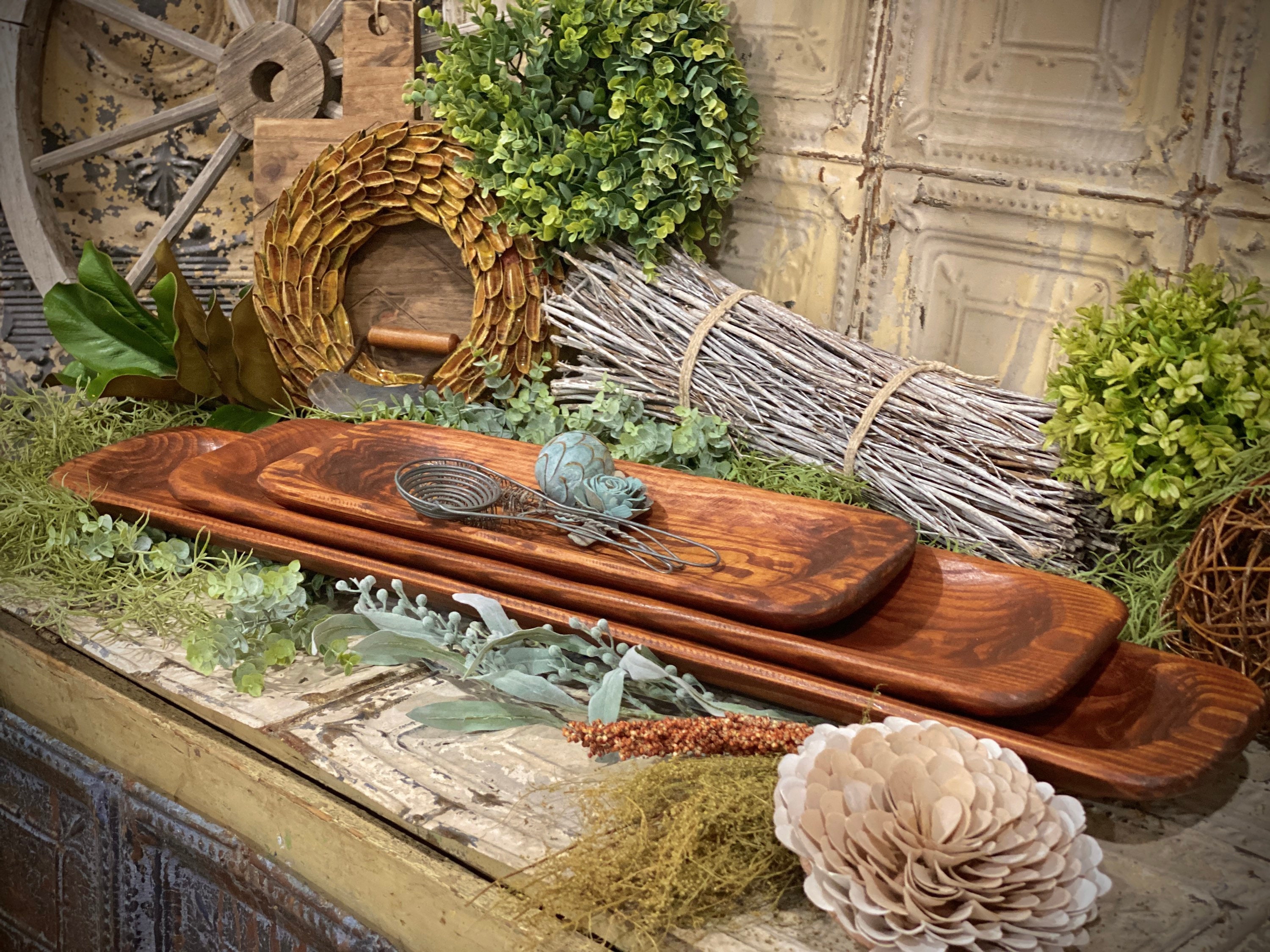 Hand Carved Bowl, 3 Sizes Available! Dough Bowl Food Safe Rustic Wood