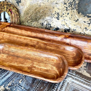 Smoother 2" Deep Carved Food Safe Handmade Bowl - 3 Sizes Available! Dough Bowl, Rustic Wood Bowls, Modern Farmhouse, Wooden, Hand Carved