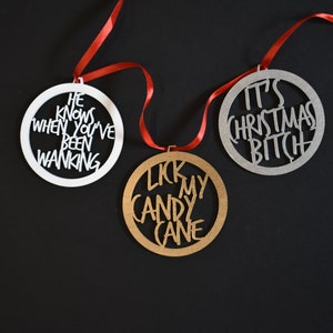 It's Christmas, Bitch Rude Christmas Bauble Rude Bauble Christmas Decoration Rude Quote Funny Christmas Gift image 5