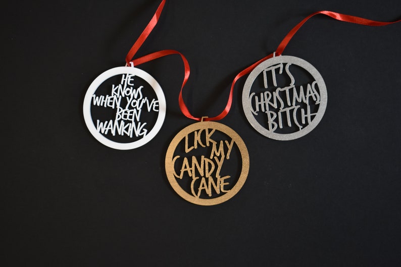 It's Christmas, Bitch Rude Christmas Bauble Rude Bauble Christmas Decoration Rude Quote Funny Christmas Gift image 5