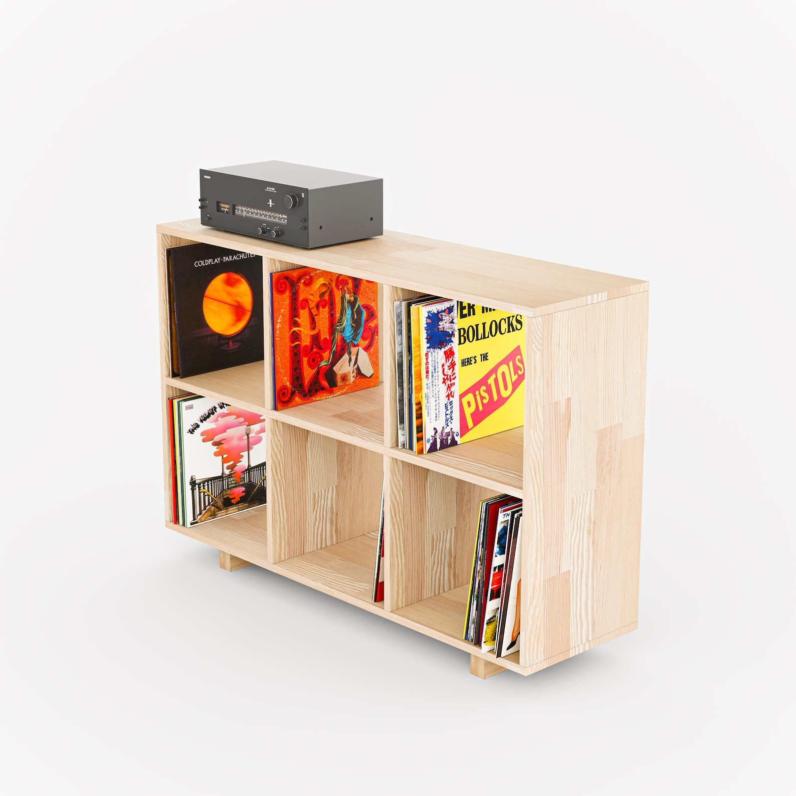 Solid Wood Record Player Stand, Vinyl Storage Cabinet, Mid Century ...