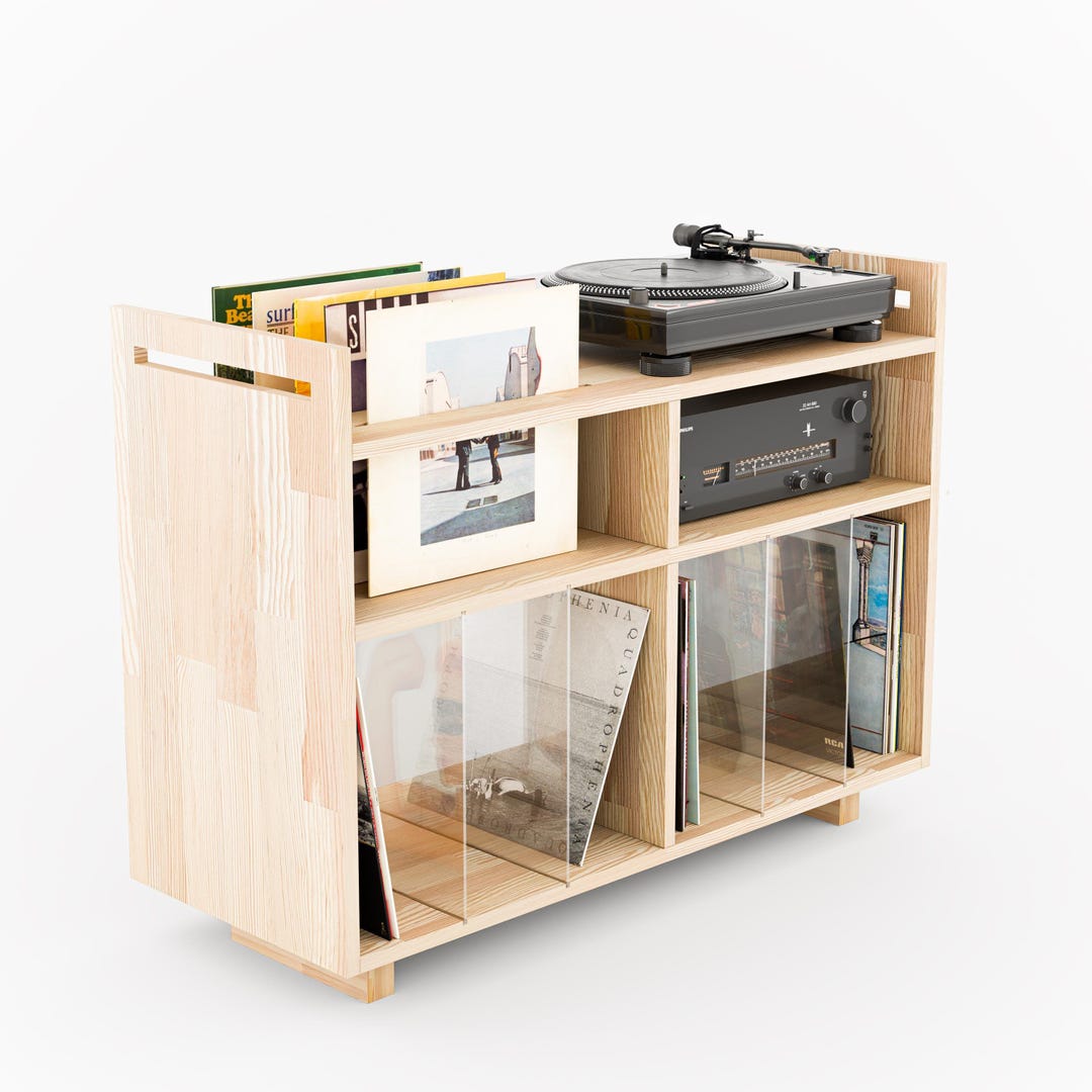 Record Player Stand, Vinyl Record Storage, Mid Century Modern Stereo ...