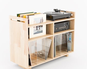 Plattenspieler Ständer, Schallplatten Aufbewahrung, Mid Century Modern Stereo Schrank, Audio Rack