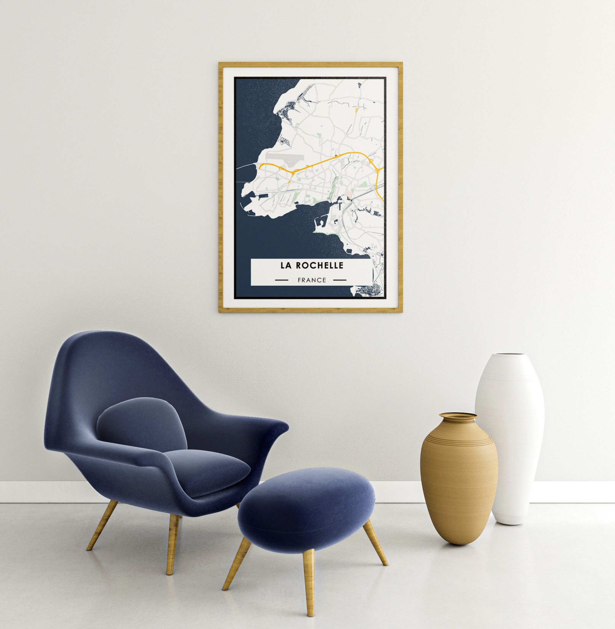 Affiche Carte Personnalisée - Décoration Illustration Moderne Poster Ville Au Choix Map Custom Minim