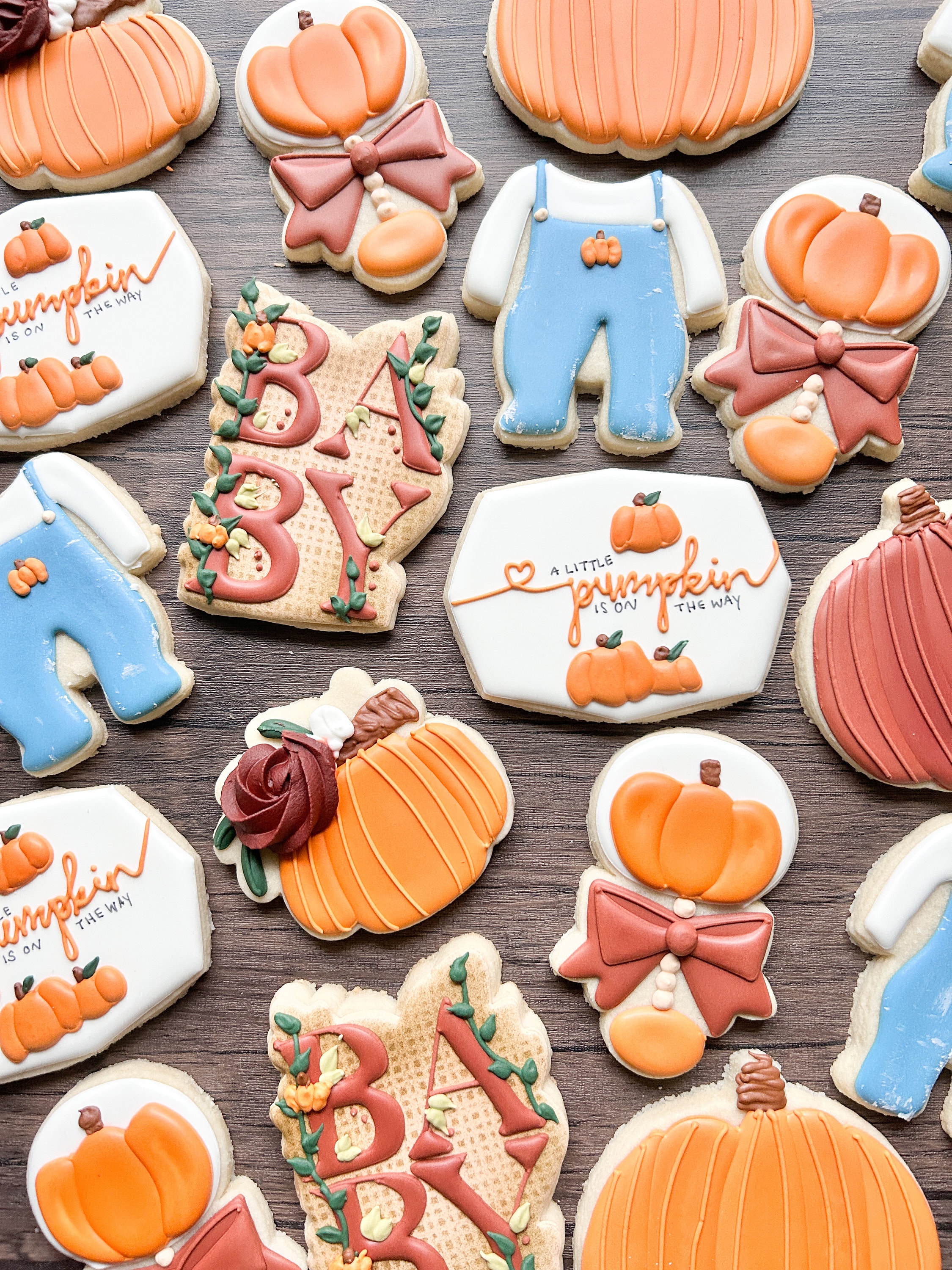 A Little Pumpkin is on the Way Cookies 1 Dozen Baby Shower/ Gender