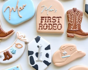 First Rodeo birthday custom cookies 1 dozen