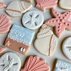 Beach themed sugar cookies