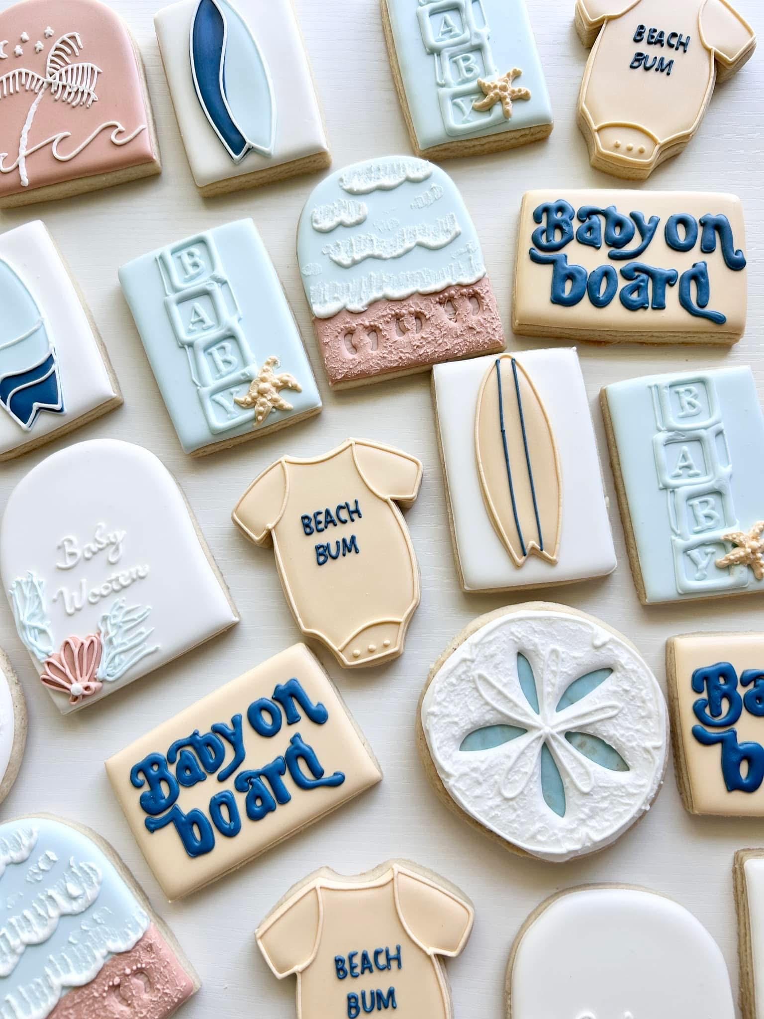 Baby on board cookies / surfer cookies