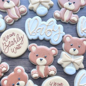 We can bearly wait baby shower cookies / gender reveal 1 dozen