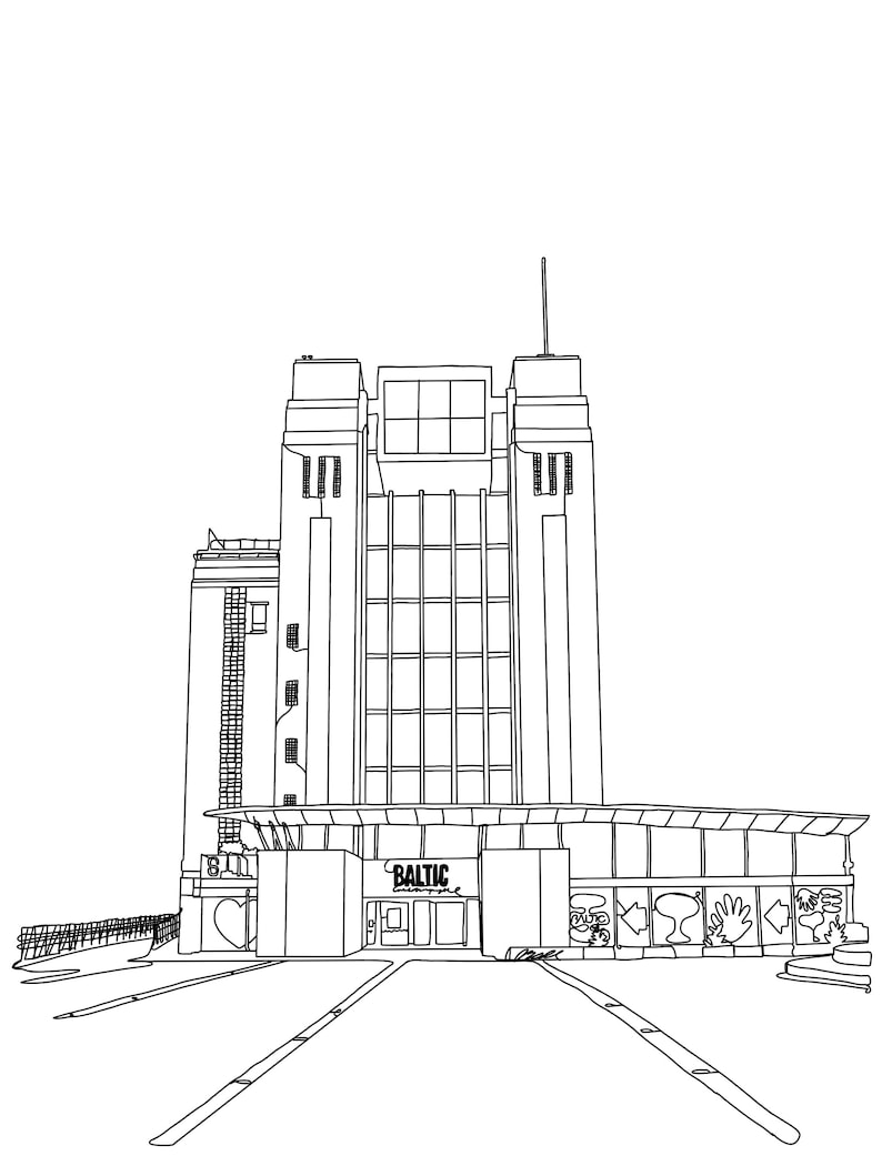 The Baltic, Gateshead Line Drawing 2.0 - Etsy