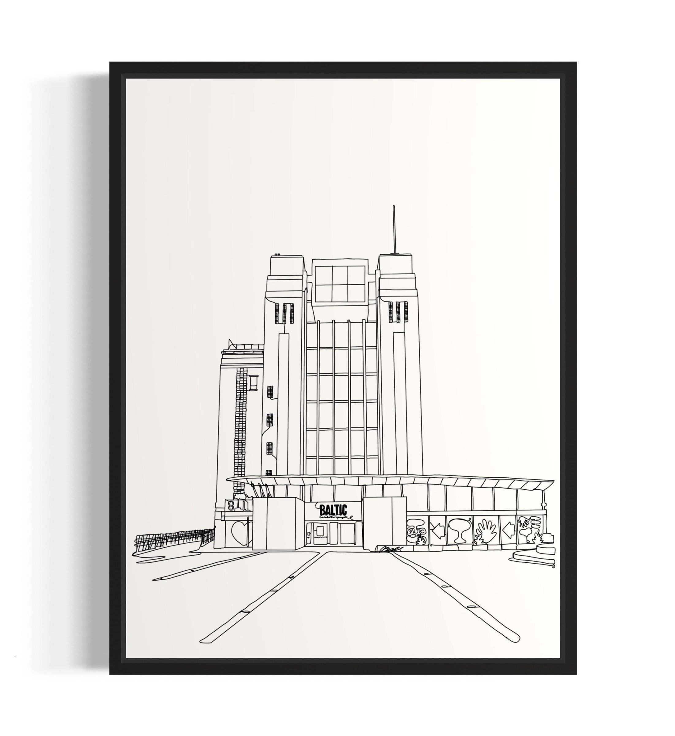 The Baltic, Gateshead Line Drawing 2.0 - Etsy