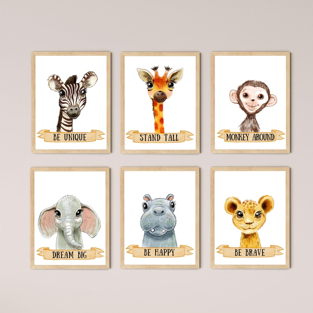 6 Animal Nursery Decor Printables Decor Nursery Wall Art Nursery Art ...