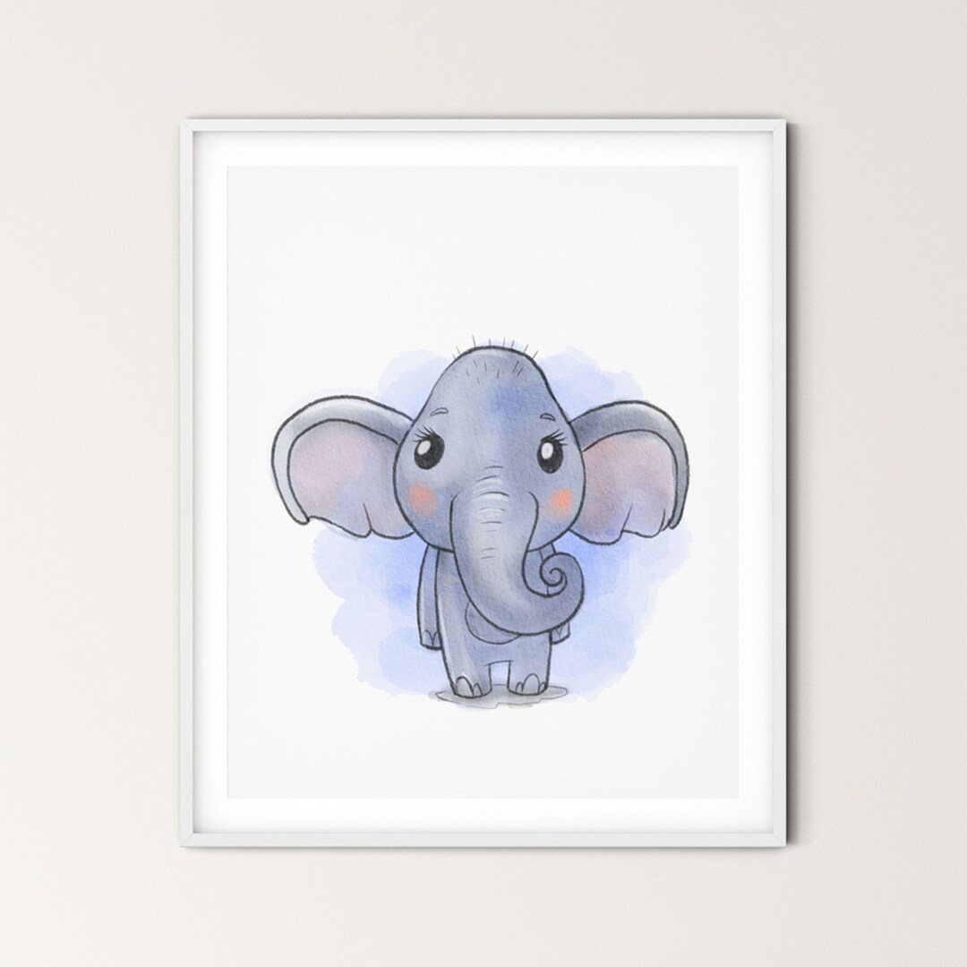 Elephant Nursery Wall Decor Digital Art Download Safari Nursery Wall