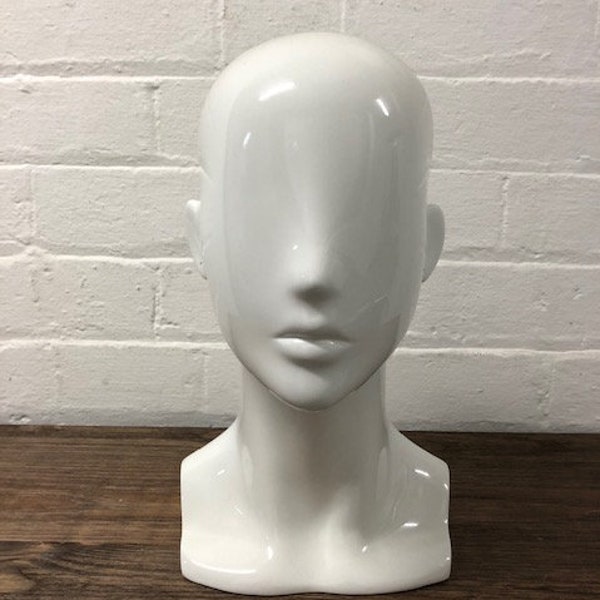 Weiblicher Mannequin Kopf - glanz weiß