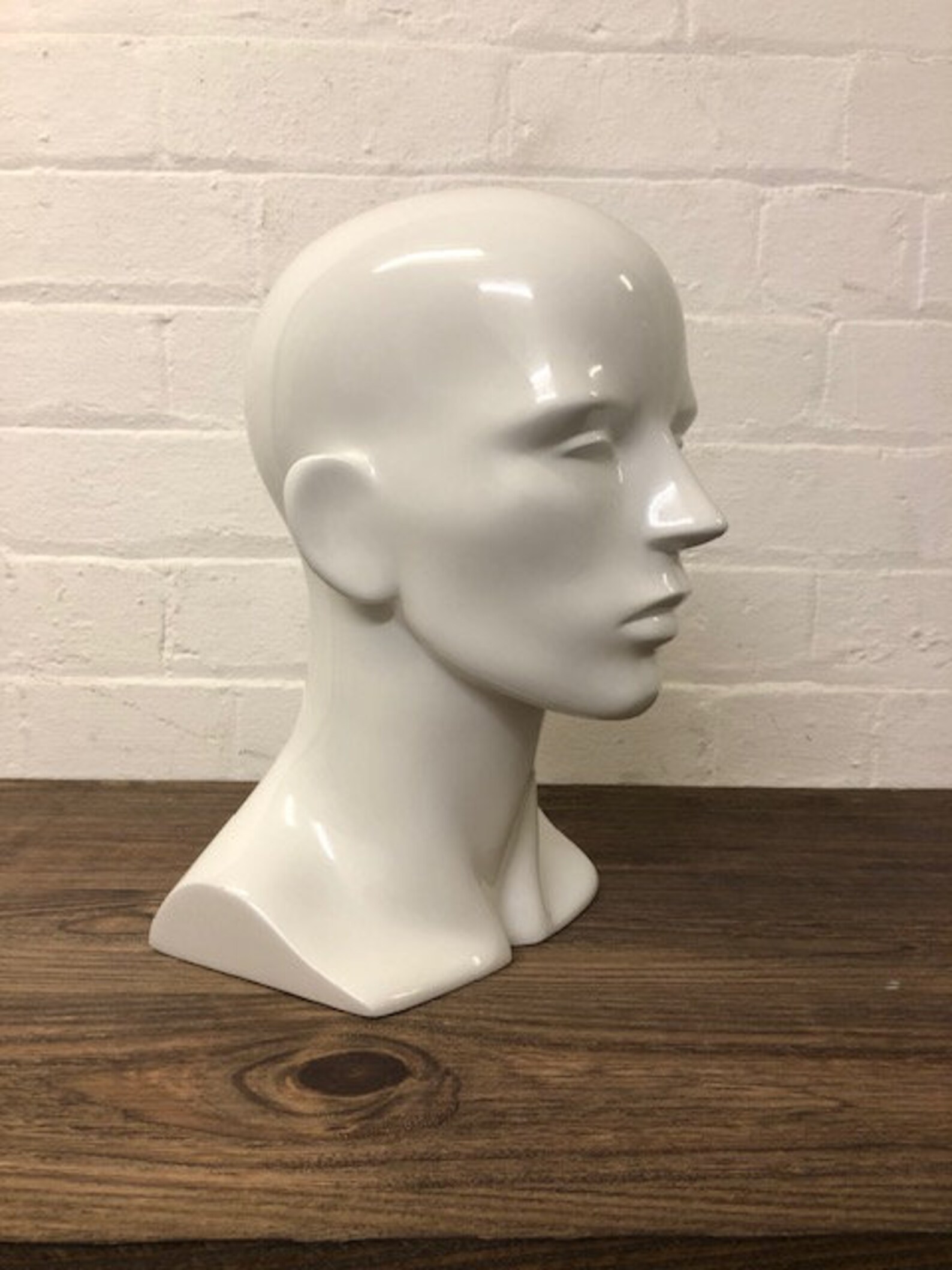 Male Mannequin head Gloss white Etsy
