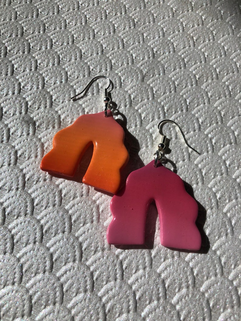 sunset earrings pink and orange earrings Sunset arches