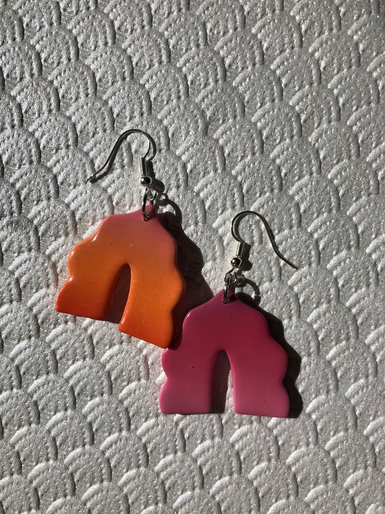 sunset earrings pink and orange earrings Sunset arches
