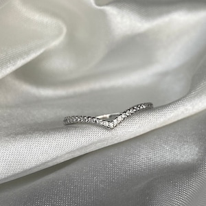 S925 Silver Chevron Ring, V Ring Set, Stacking Ring, Chevron Ring, Minimalist Ring, Wedding Band, Geometric Ring, V shape ring, Gift for Her