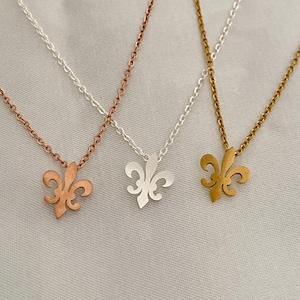 Fleur de Lis Necklace: Stainless Steel French Symbol