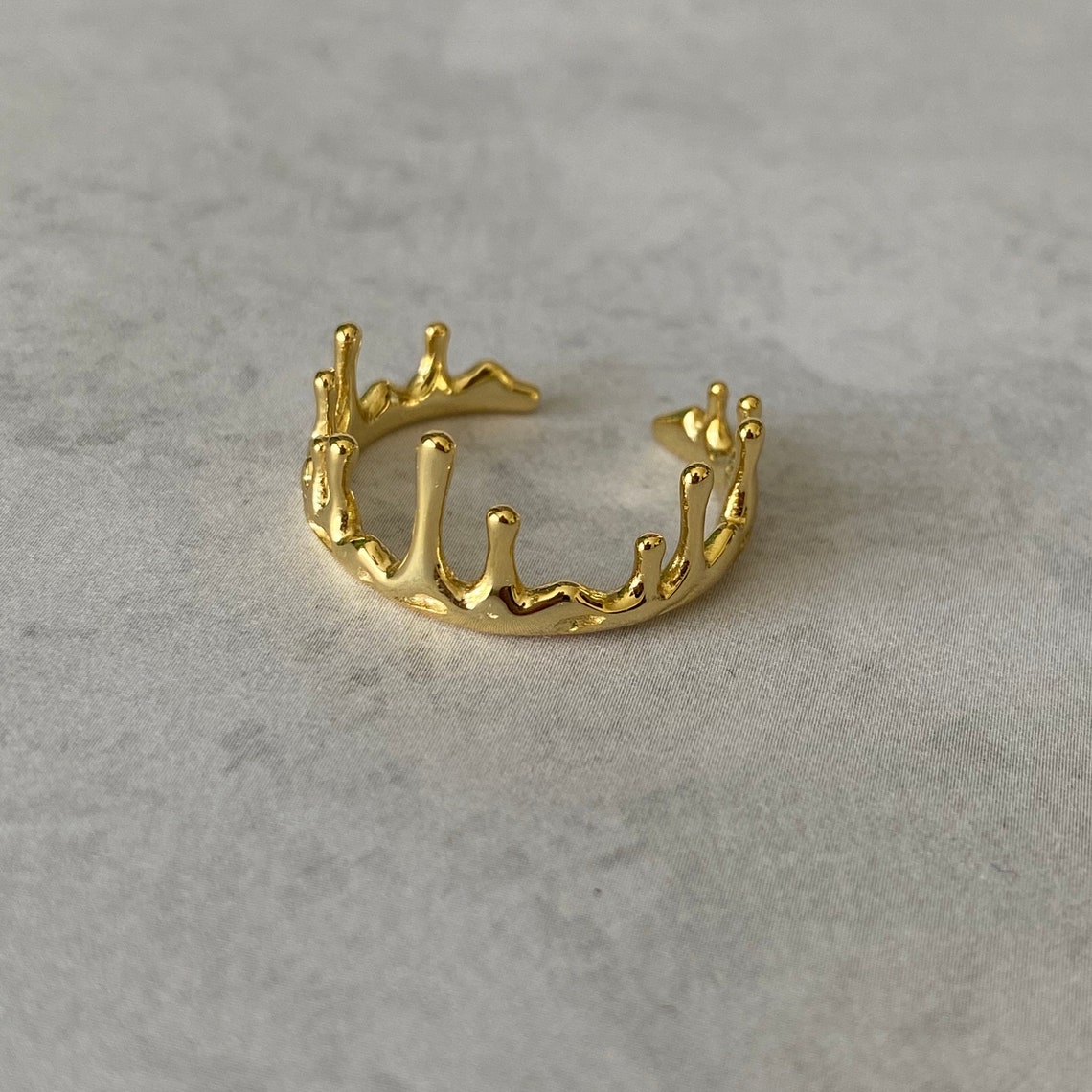 18K Vermeil Drip Ring Gold drip ring dripping gold ring Etsy