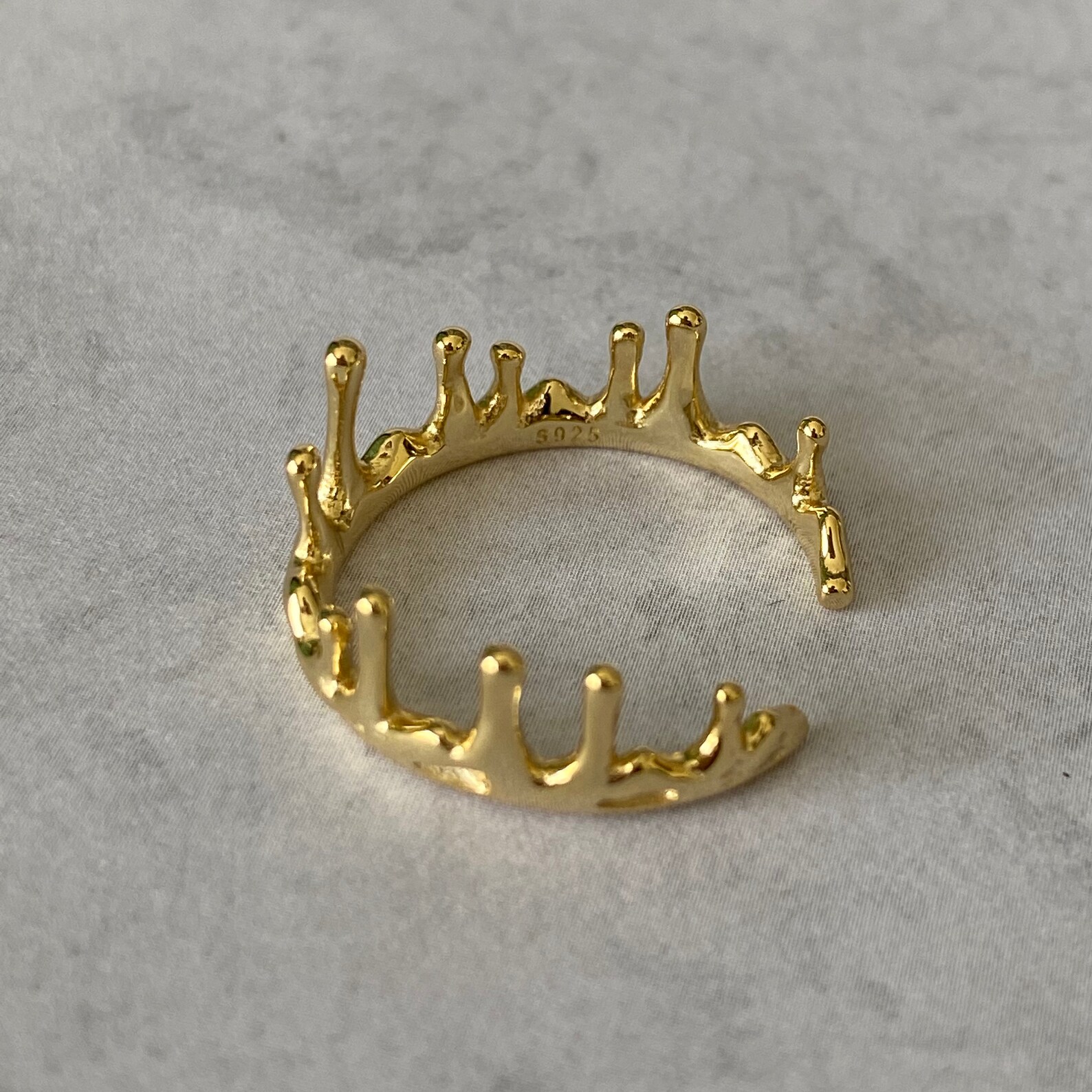 18K Vermeil Drip Ring Gold drip ring dripping gold ring Etsy