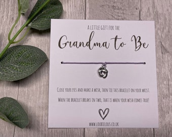 Grandma to Be Wish Bracelet | Personalised Wish Bracelet | Wish Bracelet Charm | Family | New Baby | Grandma to Be | Grandma