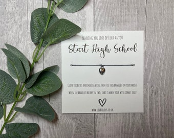 Start High School Wish Bracelet | Personalised Wish Bracelet | Wish Bracelet Charm | School | School Year | New School | Secondary School