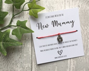 New Mummy Christmas Wish Bracelet | Personalised Wish Bracelet | Wish Bracelet Charm | Family | Love | Christmas | New Mummy