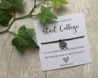 Start College Wish Bracelet | Personalised Wish Bracelet | Wish Bracelet Charm | Family | Friends  | Good Luck | Start College