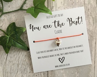 You are the Best Wish Bracelet | Personalised Wish Bracelet | Wish Bracelet Charm | Family | Friends | Birthday