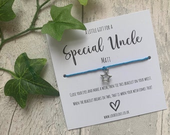Special Uncle Wish Bracelet | Personalised Wish Bracelet | Wish Bracelet Charm | Family | Birthday Gift | Fathers Day