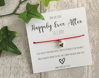 Happily Ever After Wish Bracelet || Personalised Wish Bracelet | Wish Bracelet Charm | Family | Friends | Birthday | Wedding Gift | Happy