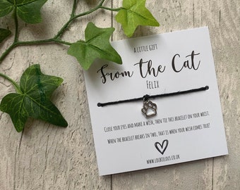 From the Cat Wish Bracelet | Personalised Wish Bracelet | Wish Bracelet Charm | Family | Friends | Birthday