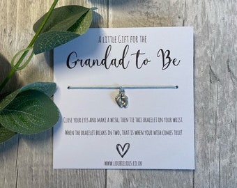 Grandad to Be Wish Bracelet | Personalised Wish Bracelet | Wish Bracelet Charm | Family | New Baby | Grandad to Be | Grandpa