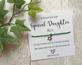 Special Daughter Christmas Wish Bracelet | Personalised Wish Bracelet | Wish Bracelet Charm | Christmas | Daughter | Gift | Family
