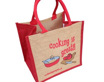 Cooking is Great Canvas Shopping Bag ǀ Gift ǀ Bags and Accessories ǀ Shopping