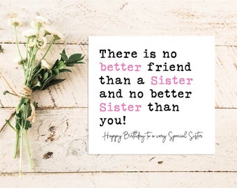 Birthday Quote Card | Quote Greeting Card | Quote Card | Family | Friend | Sister | Birthday