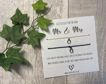 Mr & Mrs Wish Bracelet | Personalised Wish Bracelet | Wish Bracelet Charm | Family | Friends | Wedding | Mr and Mr | Mrs and Mrs