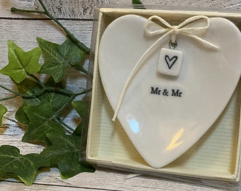 Mr & Mr Boxed Ring Dish ǀ Accessories ǀ Wedding Gift