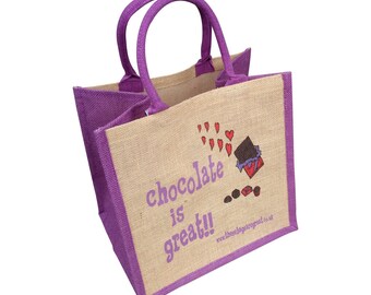 Chocolate is Great Canvas Shopping Bag ǀ Gift ǀ Bags and Accessories ǀ Shopping