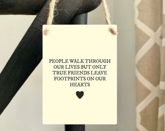 Mini Metal Sign - People Walk (Friend) ǀ Hanging Sign ǀ Gift