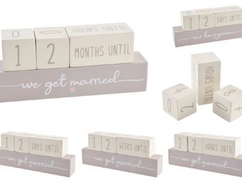 Wedding & Honeymoon Countdown ǀ Wooden Block Countdown ǀ Gift