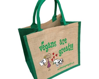 Vegans are Great Canvas Shopping Bag ǀ Gift ǀ Bags and Accessories ǀ Shopping