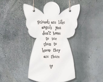 Friends are like Angels Porcelain Hanging Angel ǀ Porcelain ǀ Keepsake ǀ Gift