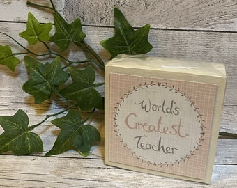 Teacher Wooden Block ǀ Teacher Thank You ǀ Gift