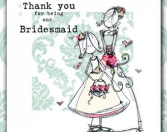 Bridesmaid - Thank You Card ǀ Wedding Thank You ǀ Greeting Card