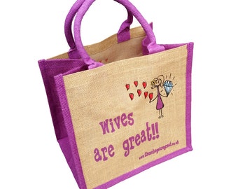 Wives are Great Canvas Shopping Bag ǀ Gift ǀ Bags and Accessories ǀ Shopping