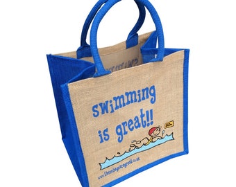 Swimming is Great Canvas Shopping Bag ǀ Gift ǀ Bags and Accessories ǀ Shopping